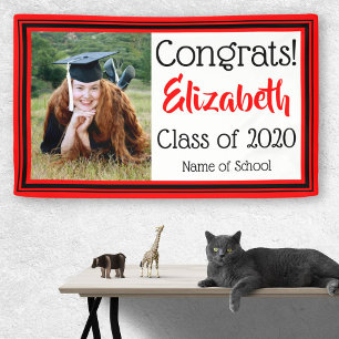 Red and Black School Colors Photo Banner