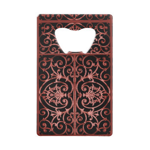 Red and black scrollwork pattern