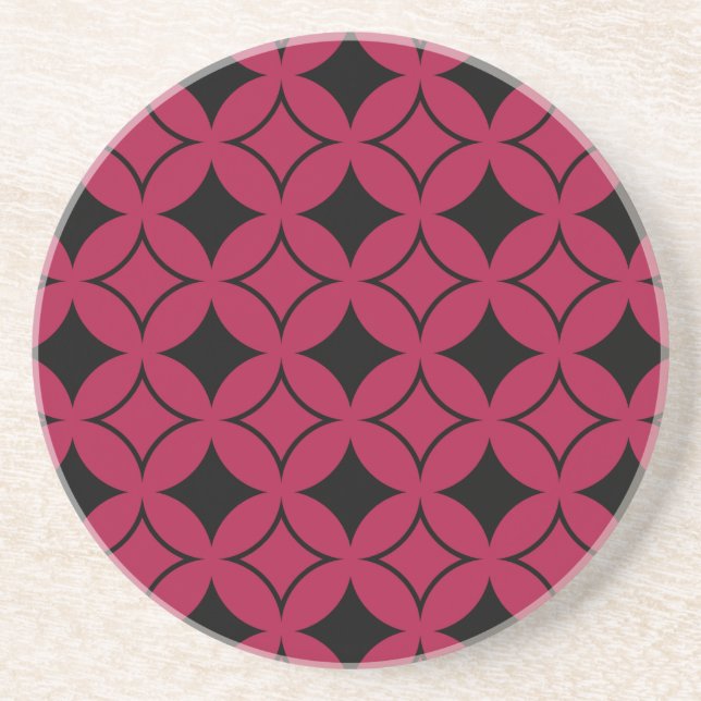 Red and black shippo coaster (Front)