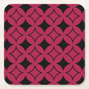 Red and black shippo square paper coaster