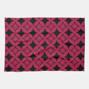 Red and black shippo tea towel