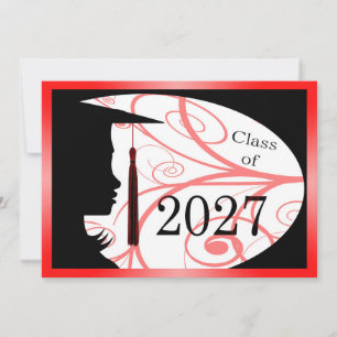 Red and Black Silhouette 2027 Card