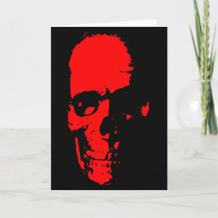 Red and Black Skull Card