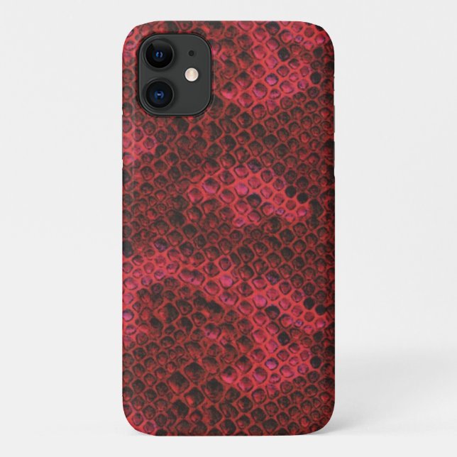 Red and Black Snake Skin Pattern Case-Mate iPhone Case (Back)