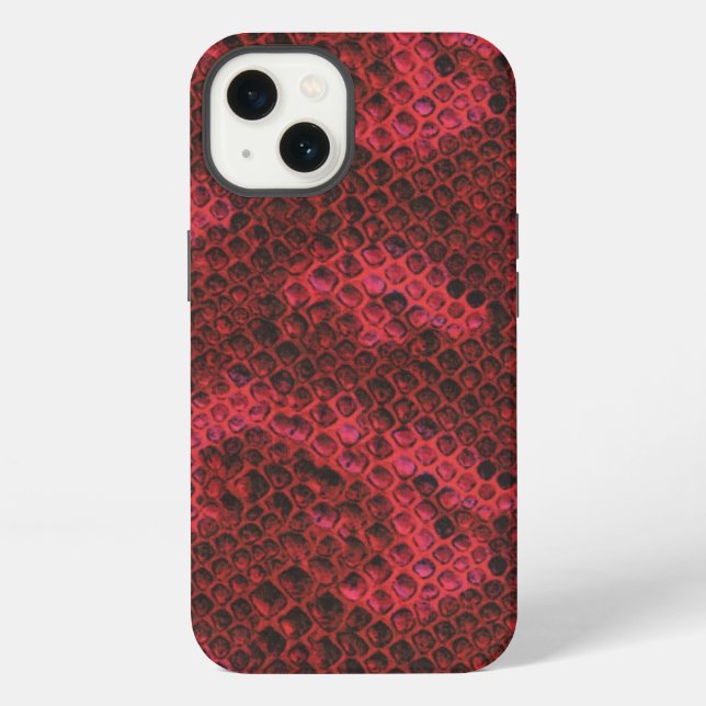 Red and Black Snake Skin Pattern iPhone Case (Back)