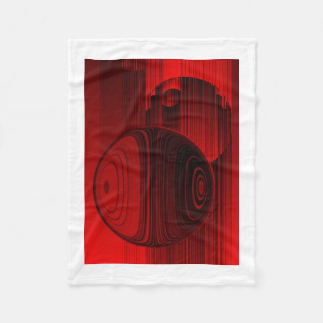 Red and Black Spheres Abstract Geometric Art Blank Fleece Blanket (Front)
