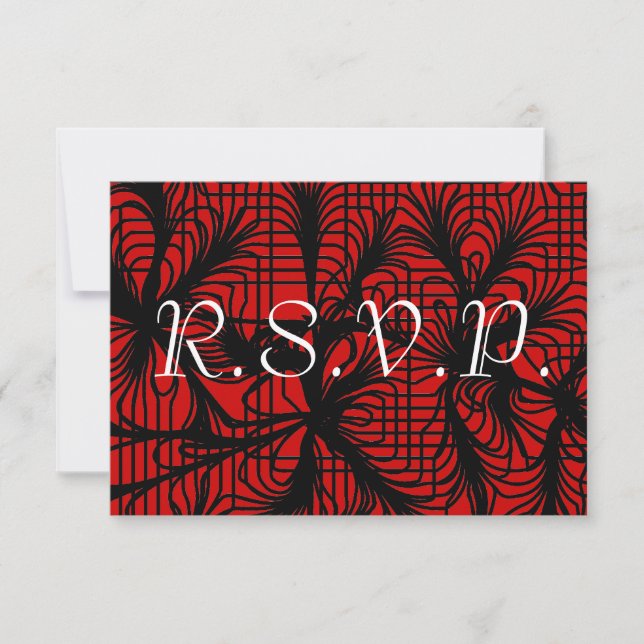 Red and Black Spiderweb Themed RSVP with Kids (Front)