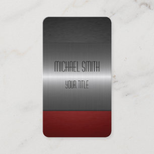 Red and Black Stainless Steel Metal Business Card