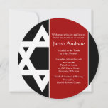 Red and Black Star of David Round Bar Mitzvah Invitation<br><div class="desc">A maroon red and black round Bar Mitzvah invitation,  with a white Star of David. Matching products available. Easily personalise for your event.</div>