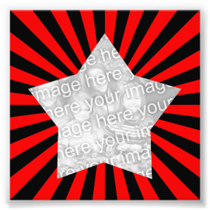 Red and Black Starburst Frame Photo Print