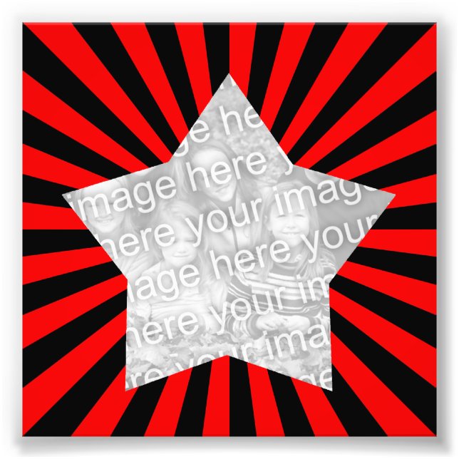 Red and Black Starburst Frame Photo Print (Front)