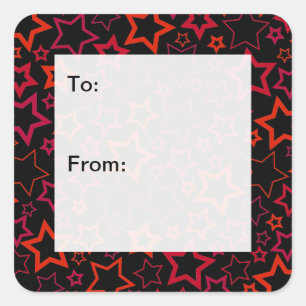 Red and Black Stars Gift Tags