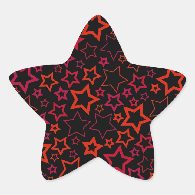Red and Black Stars Star Sticker (Front)