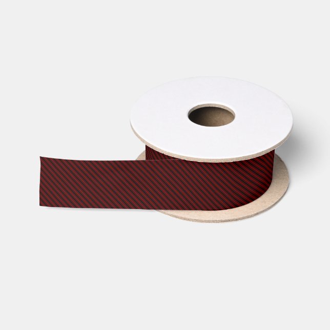 Red and Black Striped Satin Ribbon (Spool)