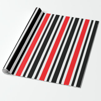 Red and Black Striped  Wrapping Paper