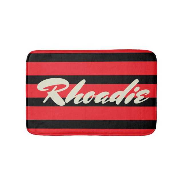 Red and Black Stripes Bath Mat (Front)