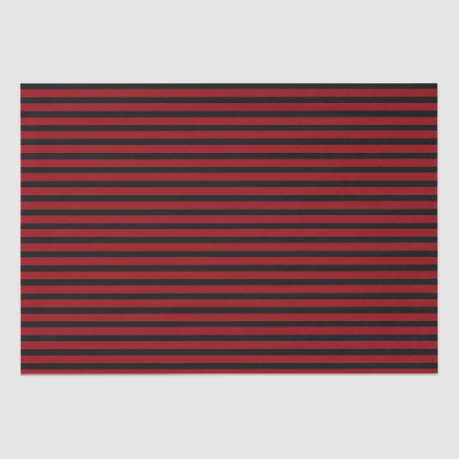 Red and Black Stripes Tissue Paper (Front)