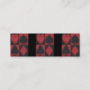 Red and Black Suits in Lace, Mini Bookmarks Mini Business Card