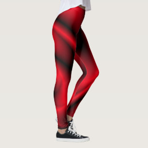 Red and Black Swirl Leggings