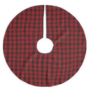 Red and Black Tartan Brushed Polyester Tree Skirt