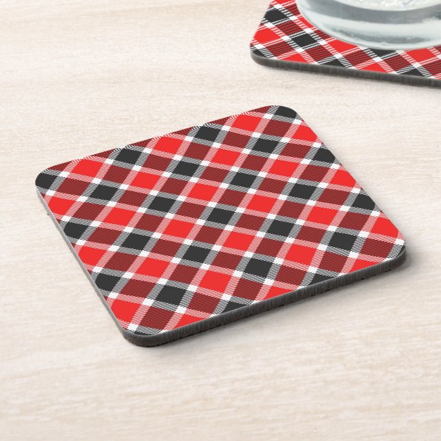 Red And Black Tartan Coaster (Left Side)