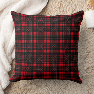 Red and black tartan pattern cushion