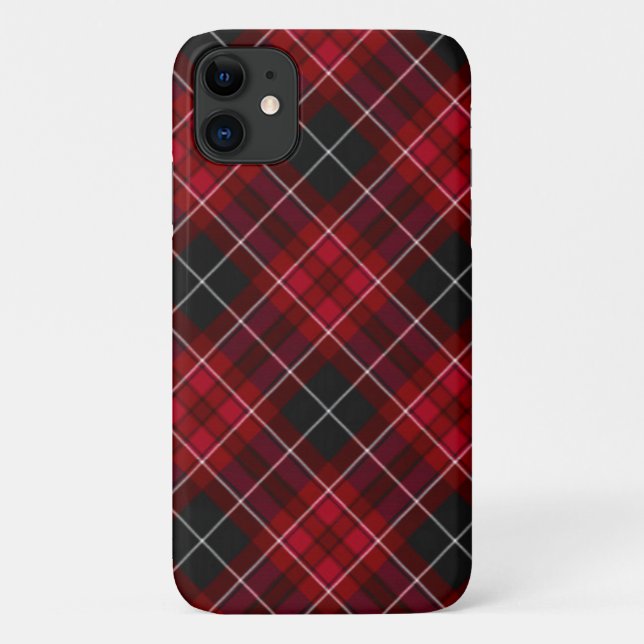 Red and  black Tartan Plaid Case-Mate iPhone Case (Back)