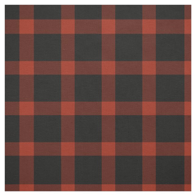 Red and Black Tartan Plaid Pattern Fabric (Swatch)