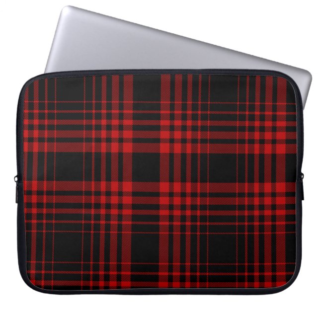 Red and black tartan plaid Scottish seamless patte Laptop Sleeve (Front)