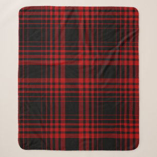 Red and black tartan plaid Scottish seamless patte Sherpa Blanket