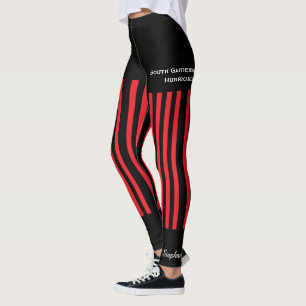 Red and Black Team/Club Leggings with Fake Shorts