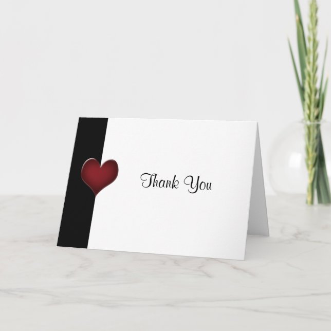 Red and Black Thank You Card (Front)