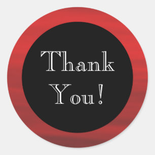 Red and Black "Thank You!" Envelope Seal Sticker