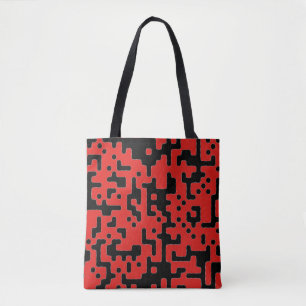 Red and Black Tote Bag