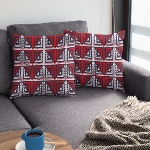 Red And Black Triangles  Cushion