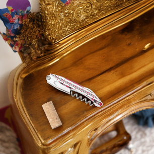 Red and Black Tribal Pattern Corkscrew