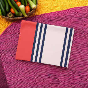 Red and Black Uniform Stripes Tea Towel