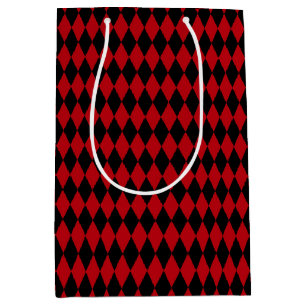 Red and Black Vintage Harlequin Medium Gift Bag