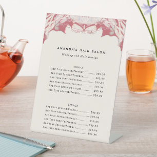 Red and Black Watercolor Biz Service Menu Pedestal Sign