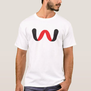 Red and Black Wave Minimal Letter W Monogram T-Shirt