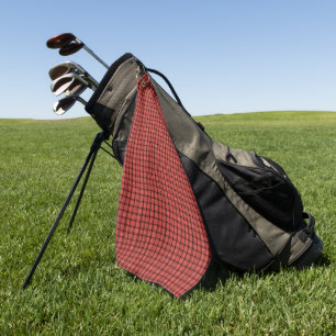 Red and Black Weave Pattern Golf Towels