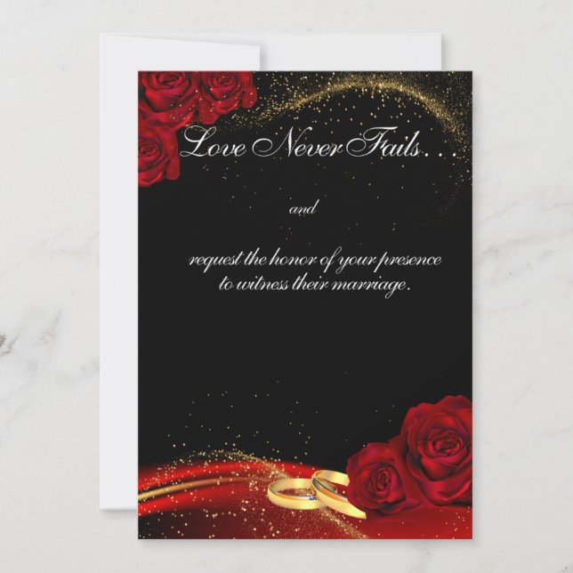 Red and Black Wedding Invitation (Front)