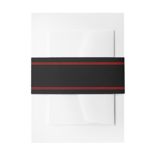 Red and Black Wedding Invitation Belly Band