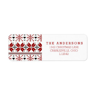 Red and Black Winter Fair Isle Pattern