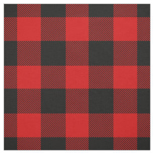Red and Black XL Buffalo Check Plaid Tartan Fabric