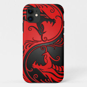 Red and Black Yin Yang Dragons Case-Mate iPhone Case
