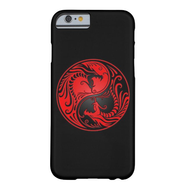 Red and Black Yin Yang Dragons Case-Mate iPhone Case (Back)