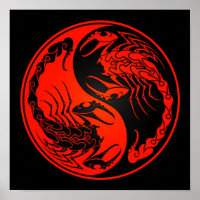 Red and Black Yin Yang Scorpions