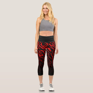 Red and Black Zebra Stripes: Stylish Leggings