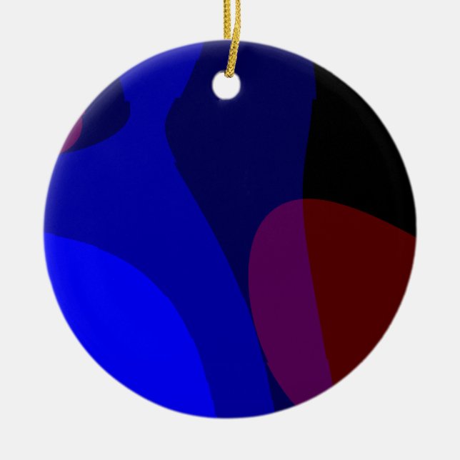 Red And Blue Abstract Art 601 Ceramic Tree Decoration (Front)